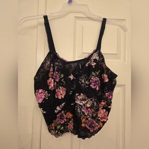 Torrid Black Floral Bralette